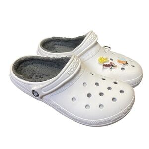 Crocs Classic Faux Fur Lined White Dual Comfort Clog Shoes Womens 9 Mens 7